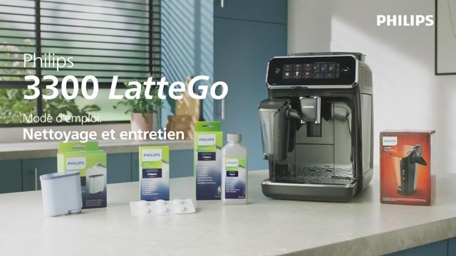 Philips Série 3300 SilentBrew Noir / Gris perle EP3324/40 Machine expresso broyeur, 5 boissons, mousseur lait