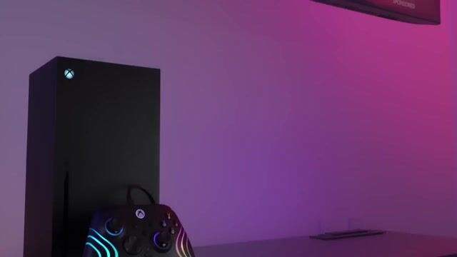 Controlador Turtle Beach Afterglow Wave Violeta Controlador de juego RGB con cable - Licencia para Xbox Series XS, Xbox One y Windows - Botones programables, gatillos con efecto Hall, controles de audio
